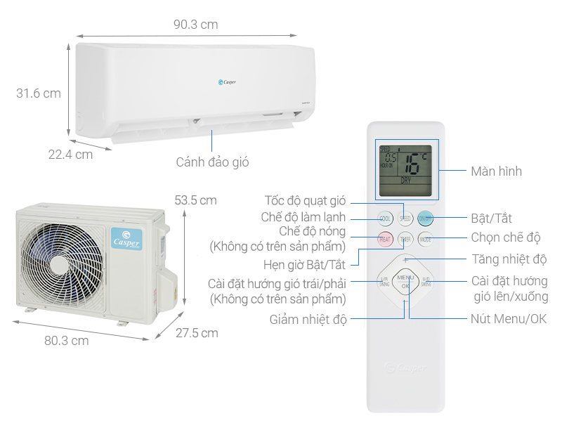 Máy lạnh Casper Inverter 2 HP GC-18IS33