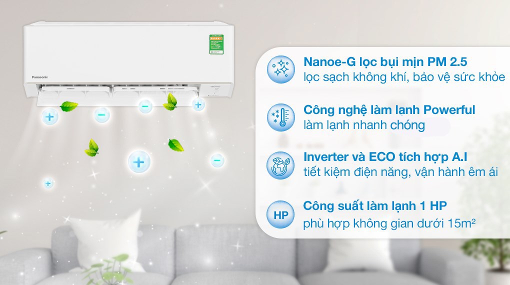 Máy lạnh 2 chiều Panasonic Inverter 1 HP CU/CS-YZ9AKH-8