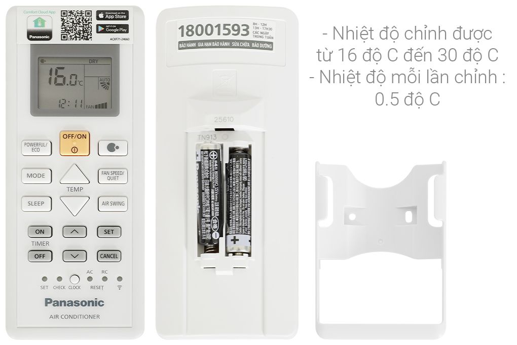 Điều hòa 2 chiều Panasonic Inverter 12000 BTU CU/CS-YZ12AKH-8 Màu Trắng