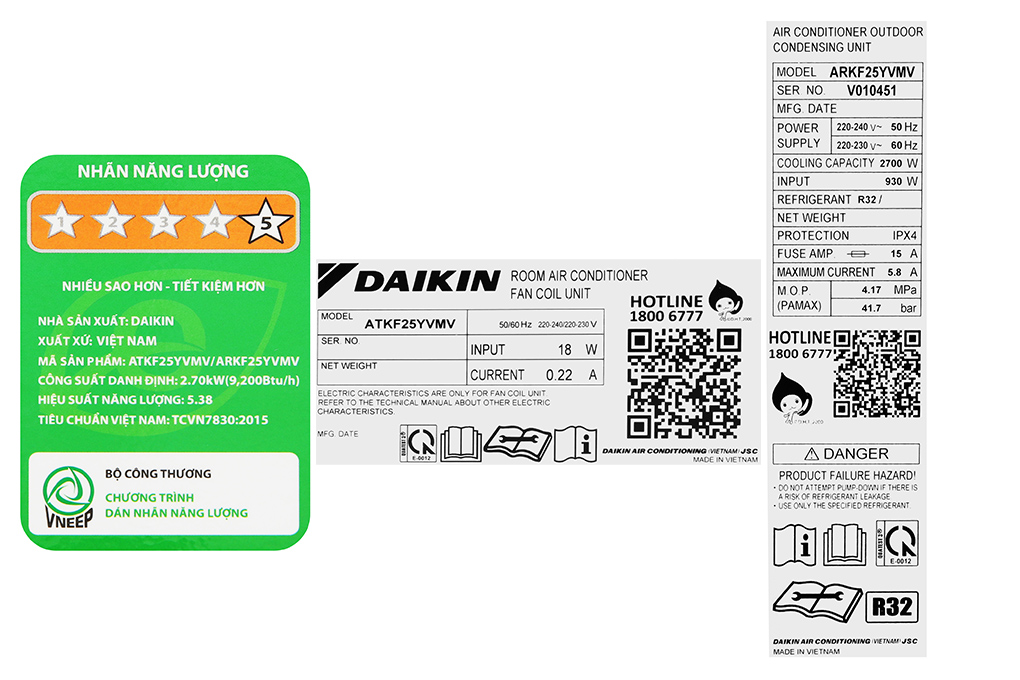 Máy lạnh Daikin Inverter 1 HP ATKF25YVMV Màu Trắng