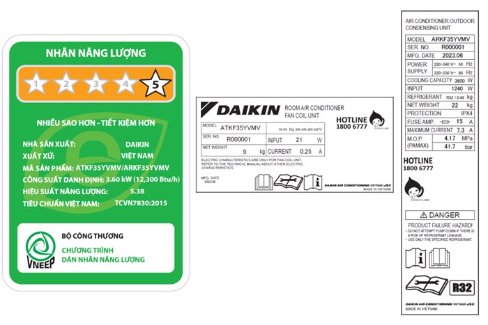 Điều hòa Daikin Inverter 12300 BTU ATKF35YVMV Màu Trắng