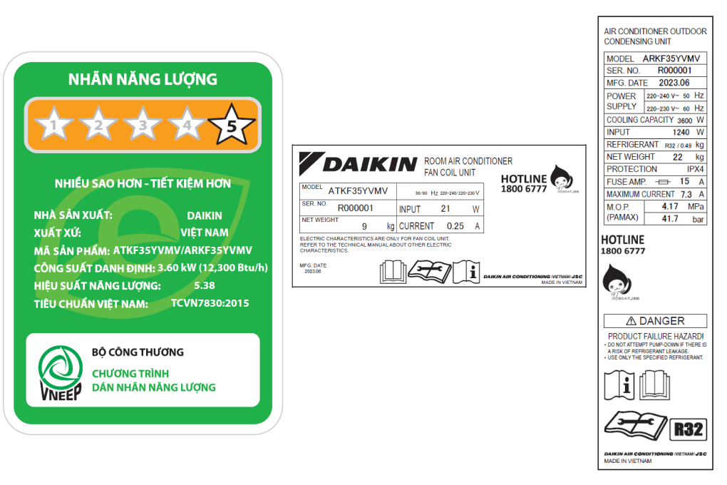 Điều hòa Daikin Inverter 12300 BTU ATKF35YVMV Màu Trắng