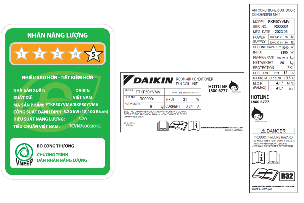 Máy lạnh Daikin Inverter 2 HP FTKF50YVMV Màu Trắng