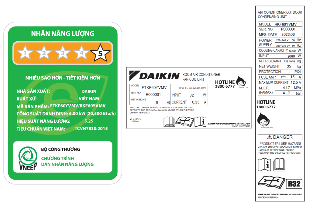 Máy lạnh Daikin Inverter 2.5 HP FTKF60YVMV Màu Trắng