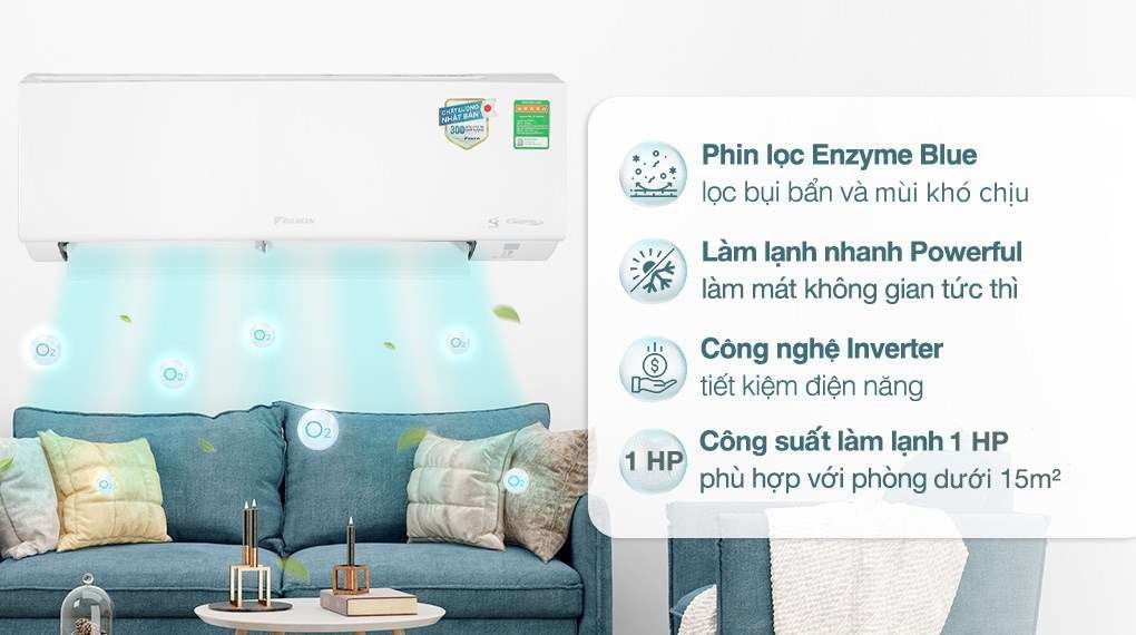 Máy lạnh Daikin Inverter 1 HP ATKB25YVMV