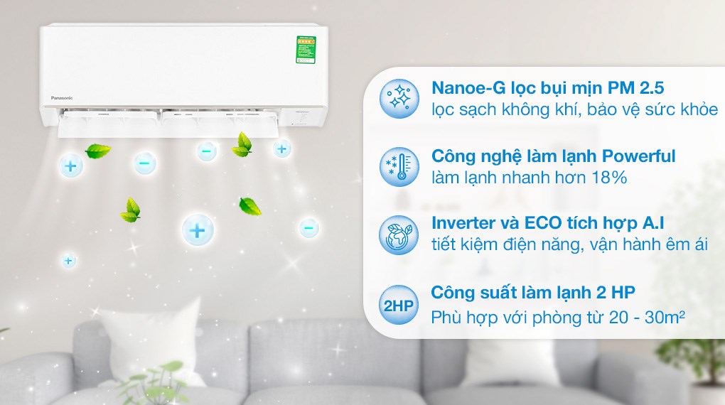 Máy lạnh 2 chiều Panasonic Inverter 2 HP CU/CS-YZ18AKH-8