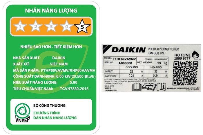 Máy lạnh 2 chiều Daikin Inverter 2.5 HP FTHF60VAVMV Màu Trắng