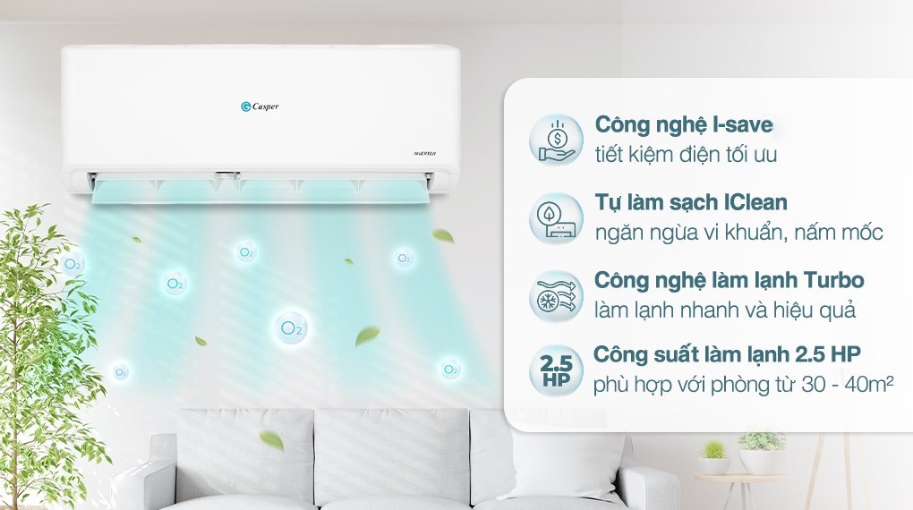 Máy lạnh Casper Inverter 2.5 HP GC-24IS35