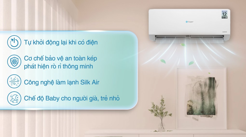 Hình ảnh Máy lạnh Casper Inverter 1.5 HP QC-12IS36