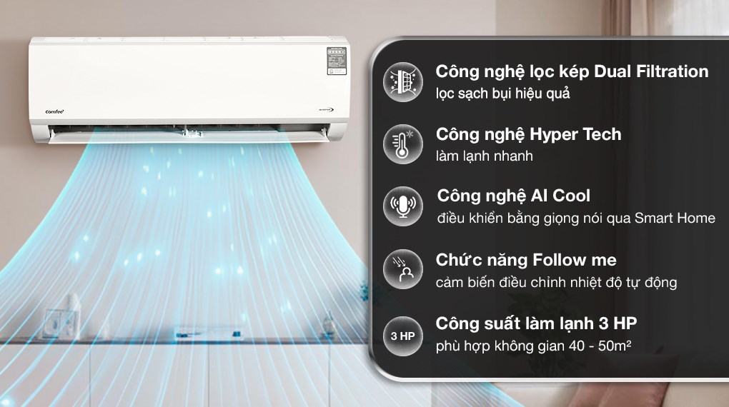Máy lạnh Comfee Inverter 3 HP CFS-28VAFF-V