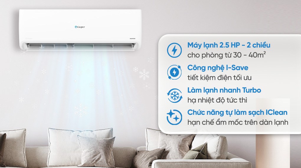 Máy lạnh 2 chiều Casper Inverter 2.5 HP GH-24IS33