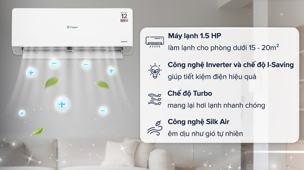 Máy lạnh Casper Inverter 1.5 HP QC-12IU36A