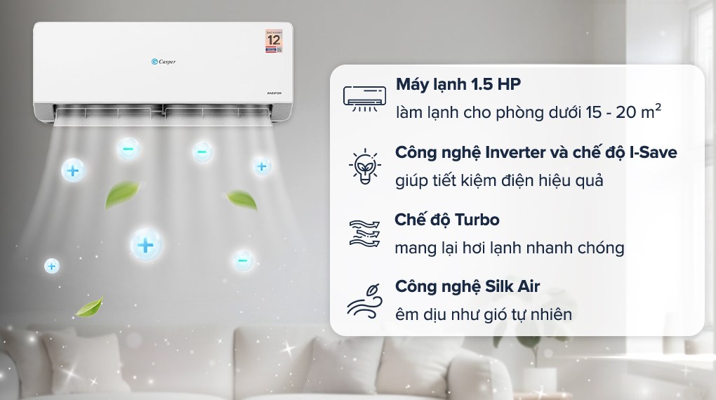 Máy lạnh Casper Inverter 1.5 HP QC-12IU36A