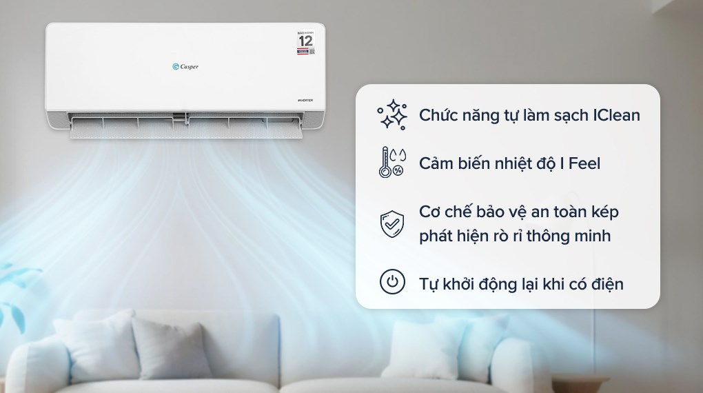 Máy lạnh Casper Inverter 1.5 HP QC-12IU36A