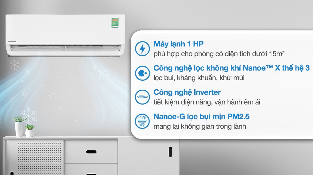 Máy lạnh Panasonic Inverter 1 HP CU/CS-XU9BKH-8