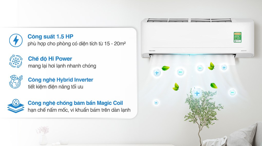 Máy lạnh Toshiba Inverter 1.5 HP RAS-H13S5KCV2G-V