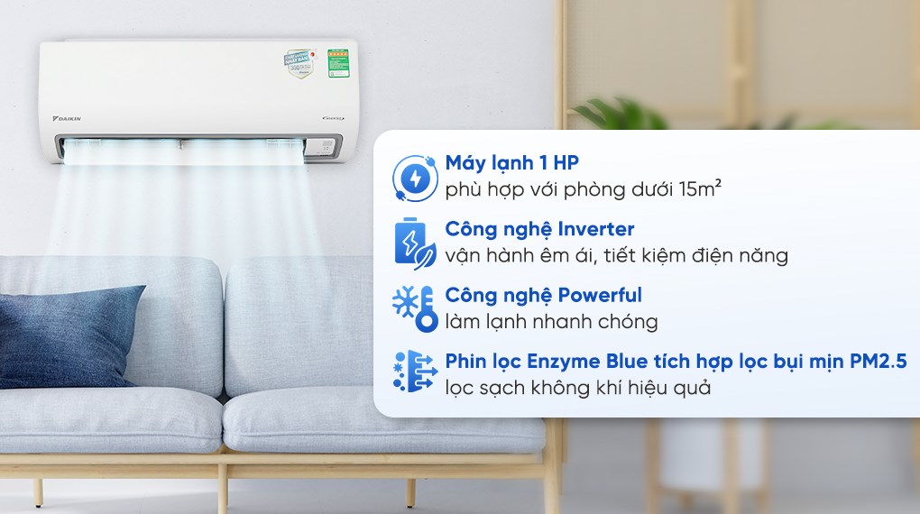 Máy lạnh Daikin Inverter 1 HP ATKB25ZVMV