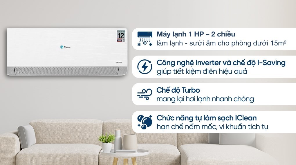 Máy lạnh 2 chiều Casper Inverter 1 HP QH-09IU36A