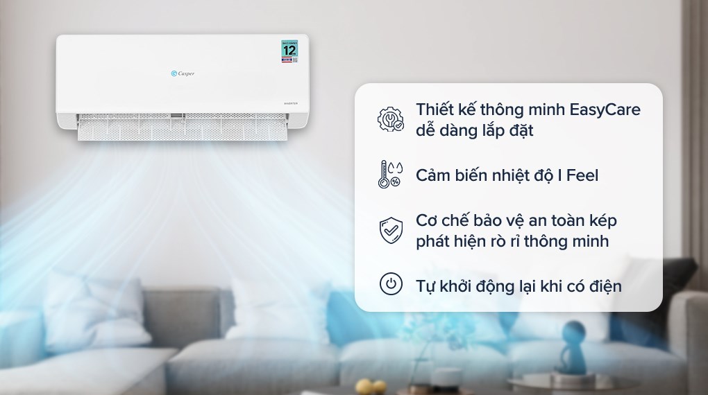 Điều hòa 2 chiều Casper Inverter 12000 BTU QH-12IU36A