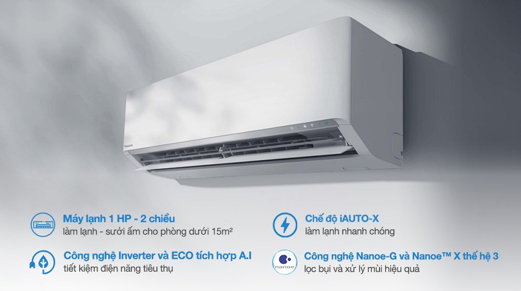 Máy lạnh 2 chiều Panasonic Inverter 1 HP CU/CS-XZ9BKH-8