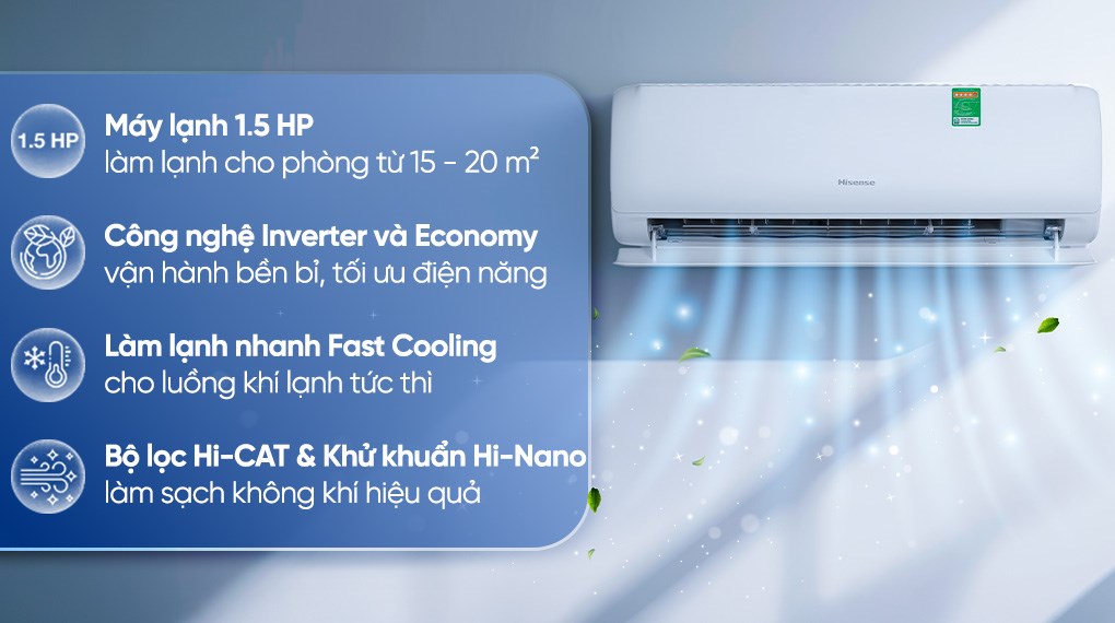 Máy lạnh Hisense Inverter 1.5 HP AS-12TR4RGUUA00