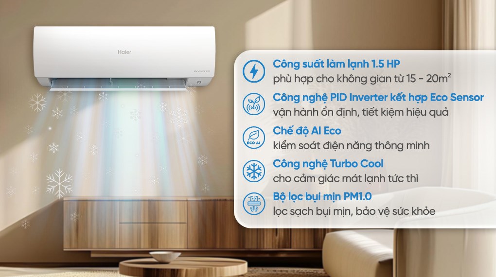 Máy lạnh Haier Inverter 1.5 HP HR-13VSA