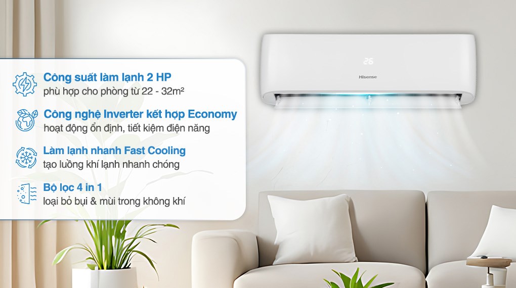 Máy lạnh Hisense Inverter 2 HP AS-18TR4RWSCA00