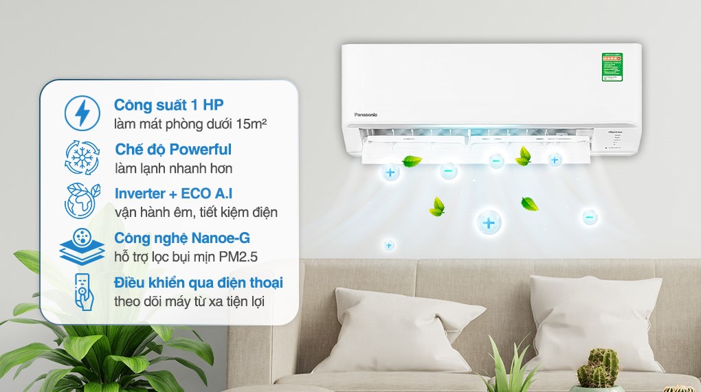 Máy lạnh Panasonic Inverter 1 HP CU/CS-PU9CKH-8D