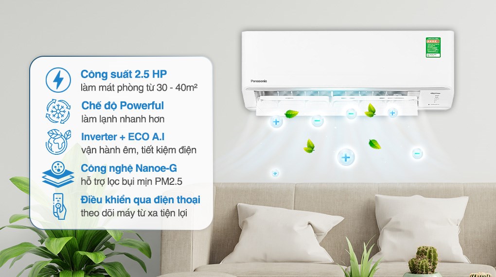 Máy lạnh Panasonic Inverter 2.5 HP CU/CS-PU24CKH-8D