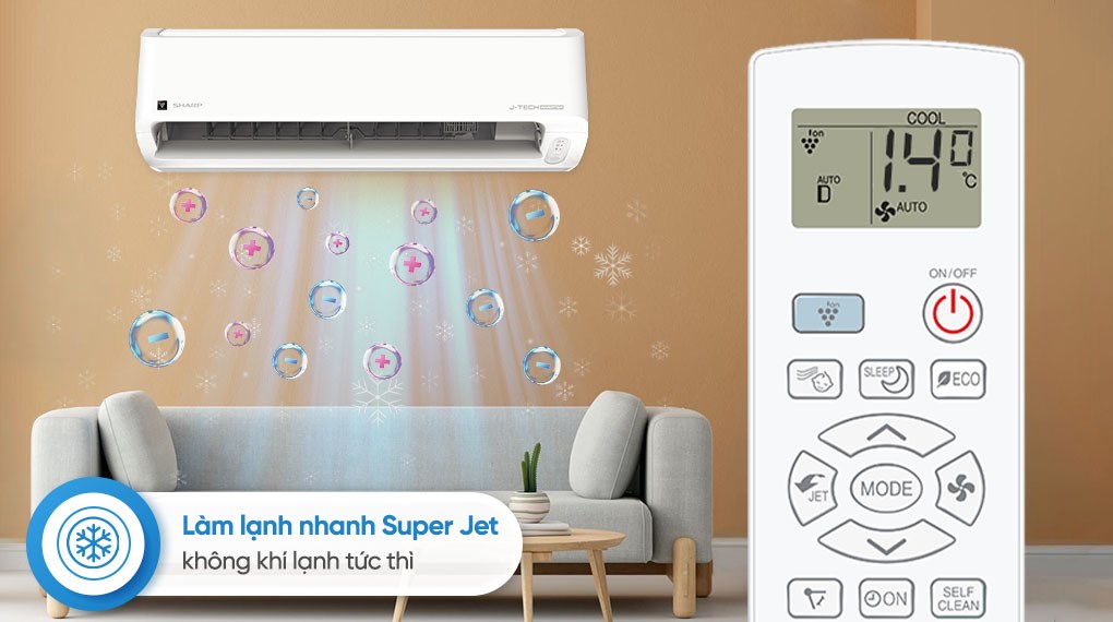Máy lạnh Sharp Inverter 1.5 HP AH-XP13DSW