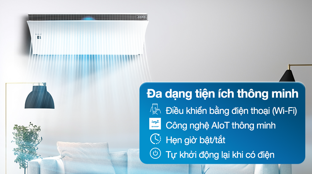 Máy lạnh Sharp Airest Inverter 1.5 HP AH-XP13DPW