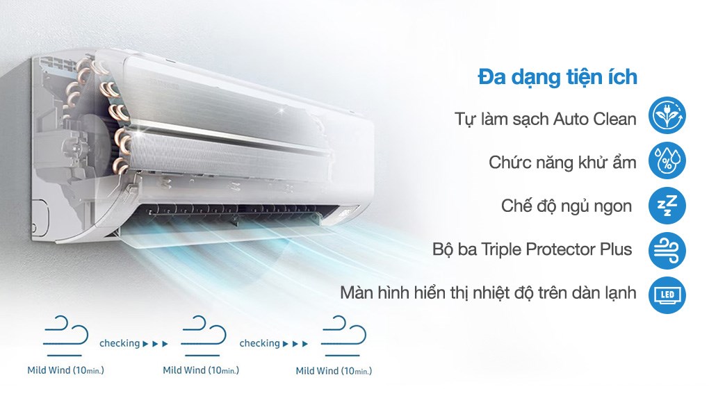 Điều hòa Samsung Inverter 9000 BTU AR50H10D1BHNSV