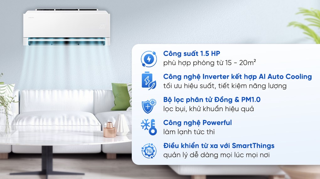 Điều hòa Samsung Wind-Free Inverter 12000 BTU AR80H13DAAWNSV