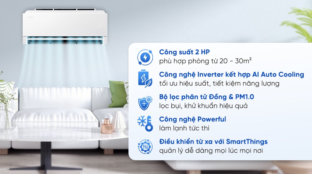 Điều hòa Samsung Wind-Free Inverter 18000 BTU AR80H18DAAWNSV