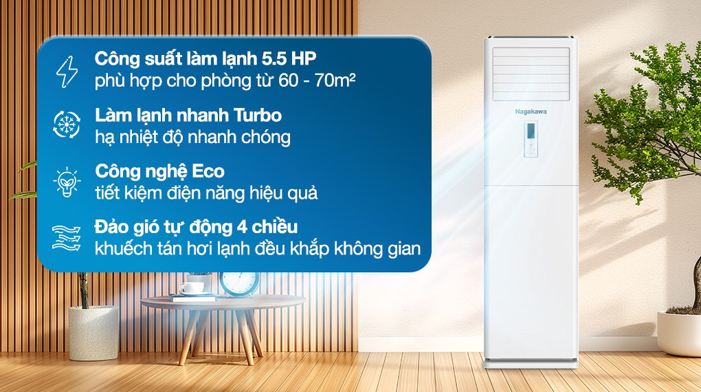 Máy lạnh tủ đứng Nagakawa 5.5 HP NP-C50R1K58 (3 pha)