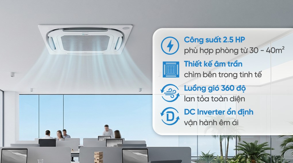 Máy lạnh âm trần Casper Inverter 2.5 HP CC-24IS36
