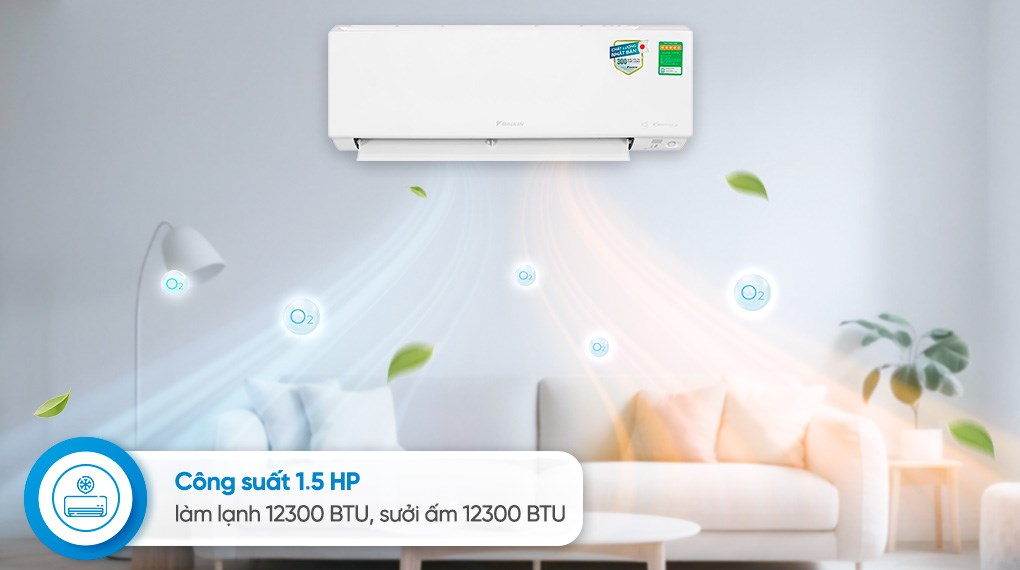 Máy lạnh 2 chiều Daikin Inverter 1.5 HP FTHF35XVMV