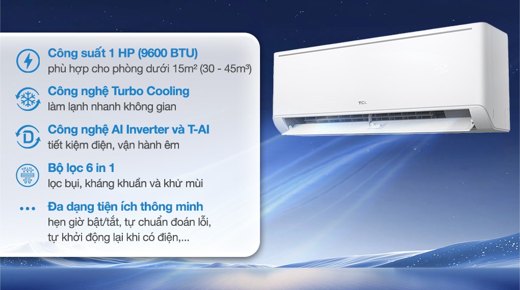 Máy lạnh TCL Inverter 1 HP TAC-BR10CSV/TB