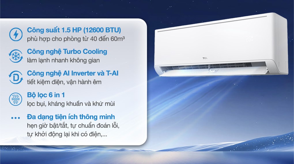 Máy lạnh TCL Inverter 1.5 HP TAC-BR13CSV/TB