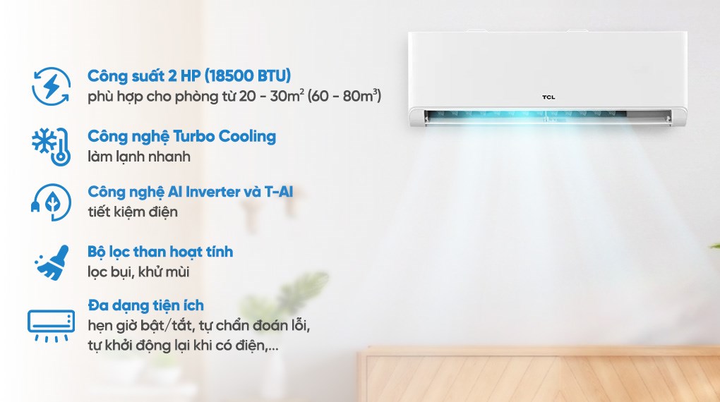 Máy lạnh TCL Inverter 2 HP TBI-18CSD/TPHI