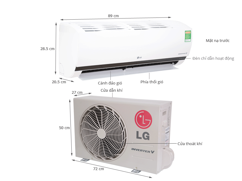 Thông số kỹ thuật Máy lạnh LG V10ENB 1 Hp