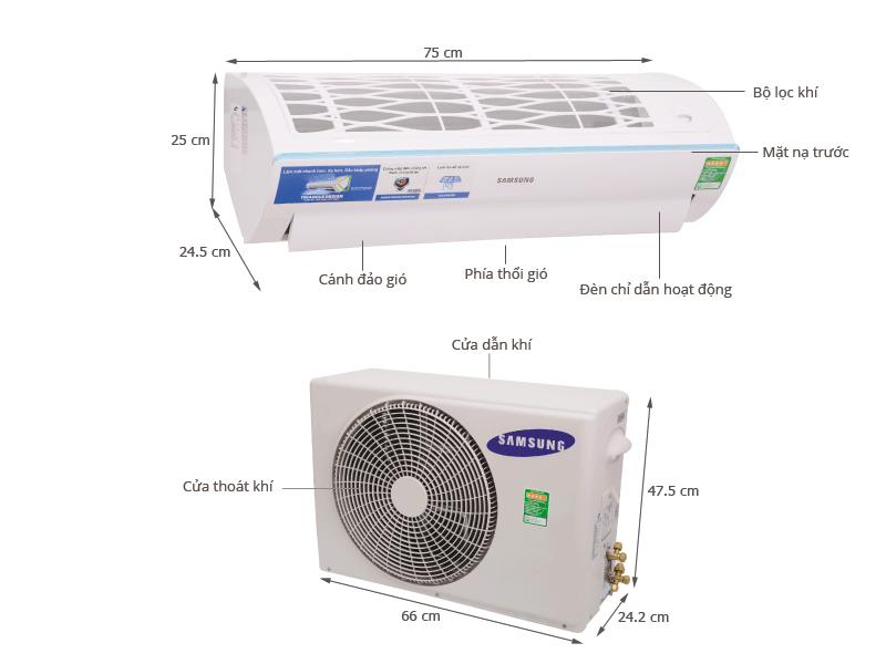 Thông số kỹ thuật Máy lạnh Samsung AR09HCFSSURNSV 1 Hp