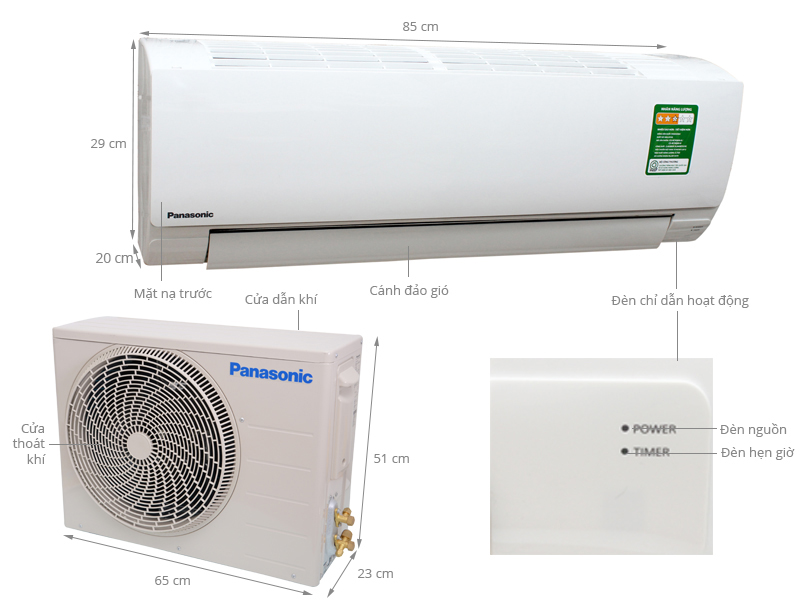 Thông số kỹ thuật Máy lạnh Panasonic 1 HP CU/CS-KC9QKH-8