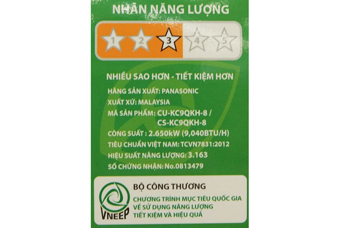 Máy lạnh Panasonic 1 HP CU/CS-KC9QKH-8 Màu Trắng