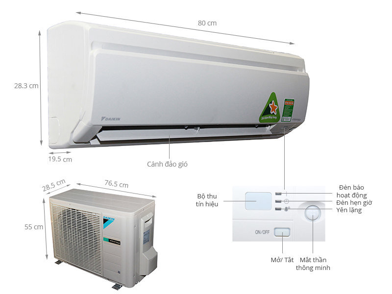 Thông số kỹ thuật Máy lạnh Daikin 1 HP FTKS25GVMV