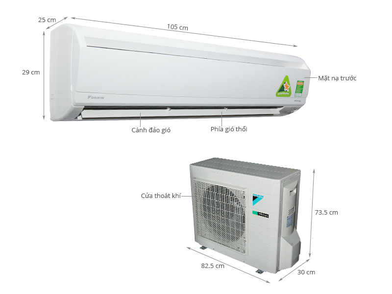 Thông số kỹ thuật Máy lạnh Daikin 2.5 HP FTKS60GVMV