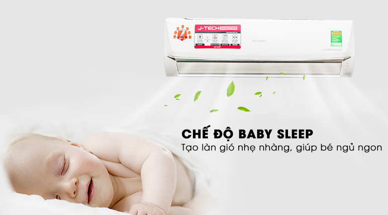 Chế độ Baby Sleep - Máy lạnh Sharp Inverter 12000 BTU AH-X12SEW