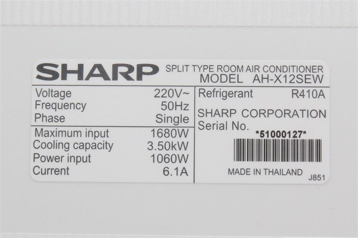 Máy lạnh Sharp Inverter 1.5 HP AH-X12SEW Màu Trắng