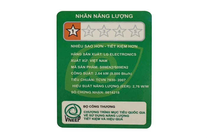 Máy lạnh LG 1 HP S09EN2 Màu Trắng