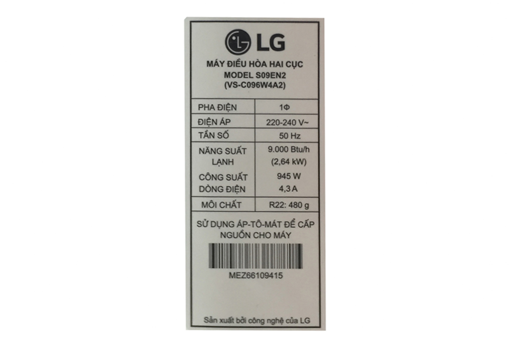 Điều hòa LG 9000 BTU S09EN2 Màu Trắng